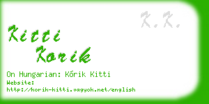 kitti korik business card